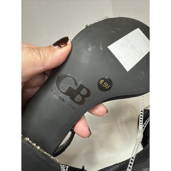 Gianni Bini Ronilynn Bling Jewel Embellished Ankle Strap Block Heel Sandals 6.5 - Picture 8 of 11